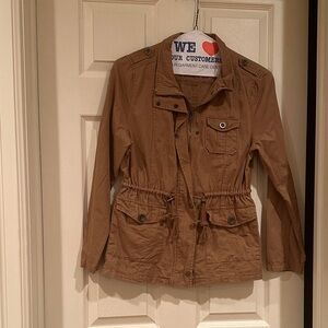Casual Tan Utility Jacket for Women
